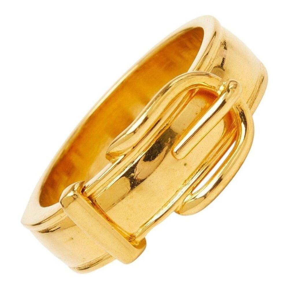 Hermes Ceinture Scarf Ring Gold Plated GP
